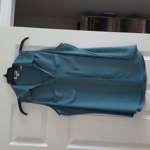 Blue sleeveless blouse